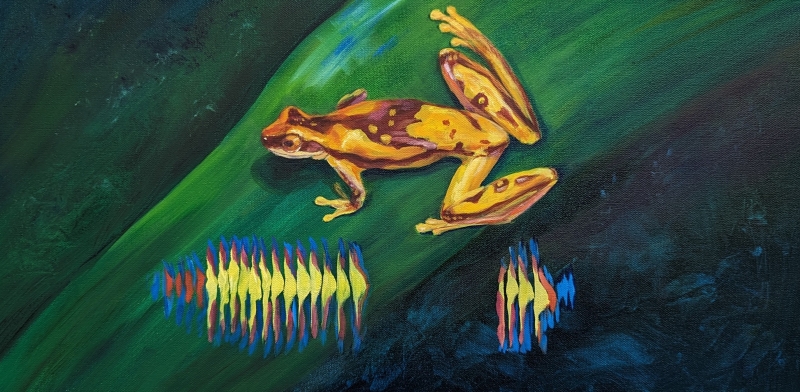 Sounds of Time (Hourglass Frog) by artist Nancy Paton